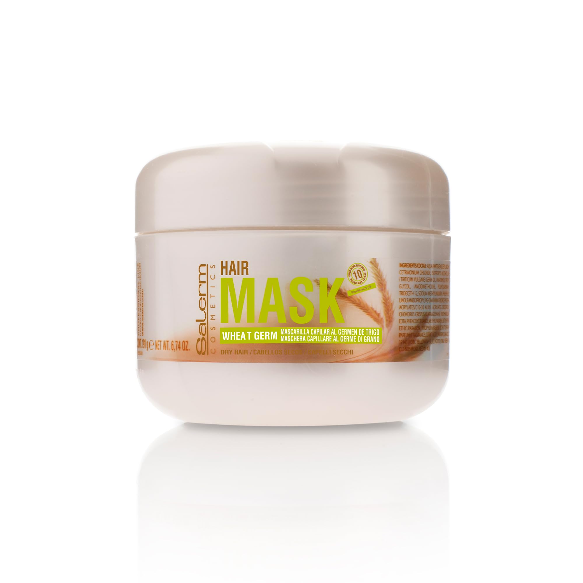 SALERM Nourishing Hair Mask bottle highlights premium hydration from wheat germ