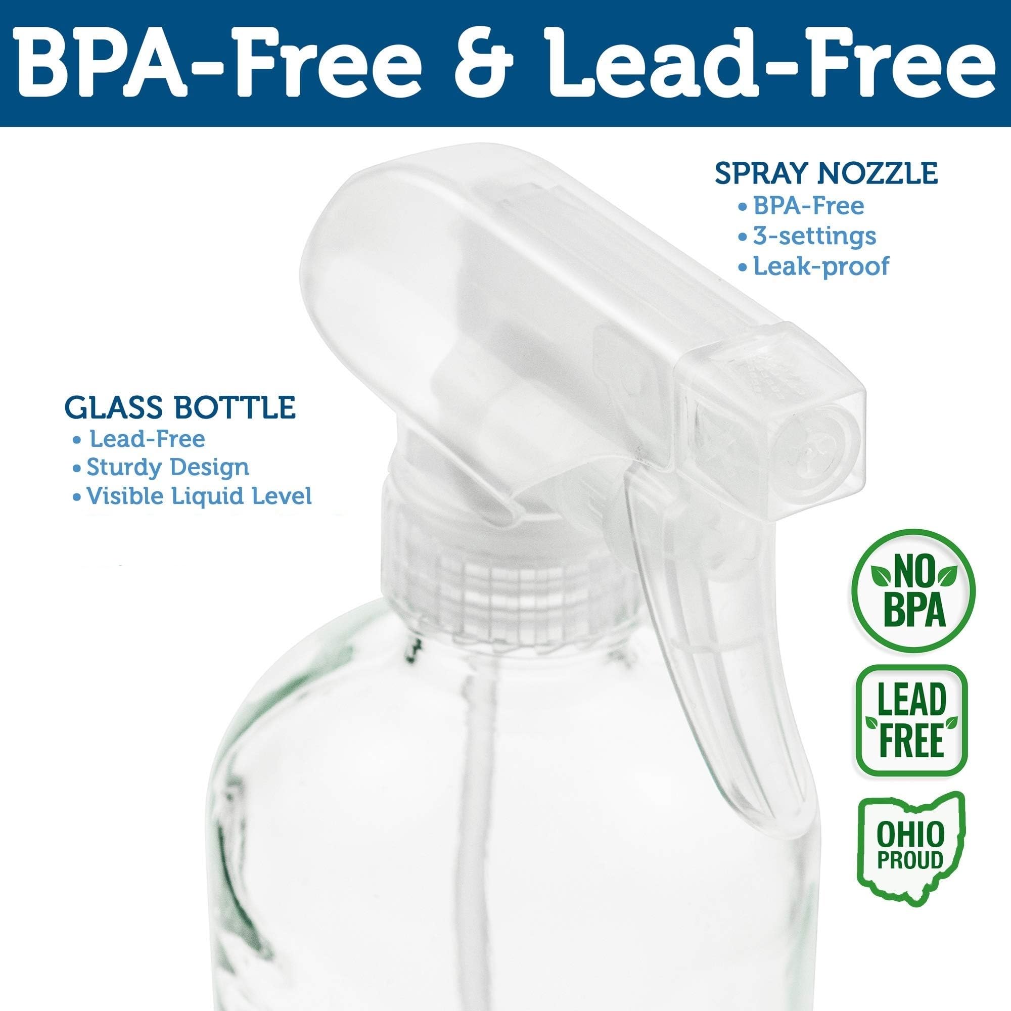 Sallys Organics spray bottle nozzle set to mist for even distribution