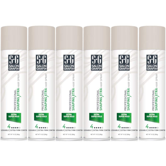 Salon Grafix Profession Shaping Hairspray bottle delivers strong hold for all-day style.
