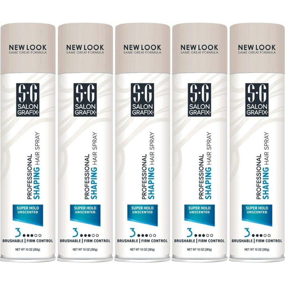 Spray mist from Salon Grafix Unscented Shaping Hair Spray demonstrates quick-dry and humidity resistance for styling