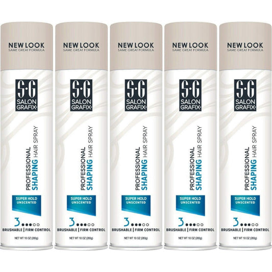 Spray mist from Salon Grafix Unscented Shaping Hair Spray demonstrates quick-dry and humidity resistance for styling