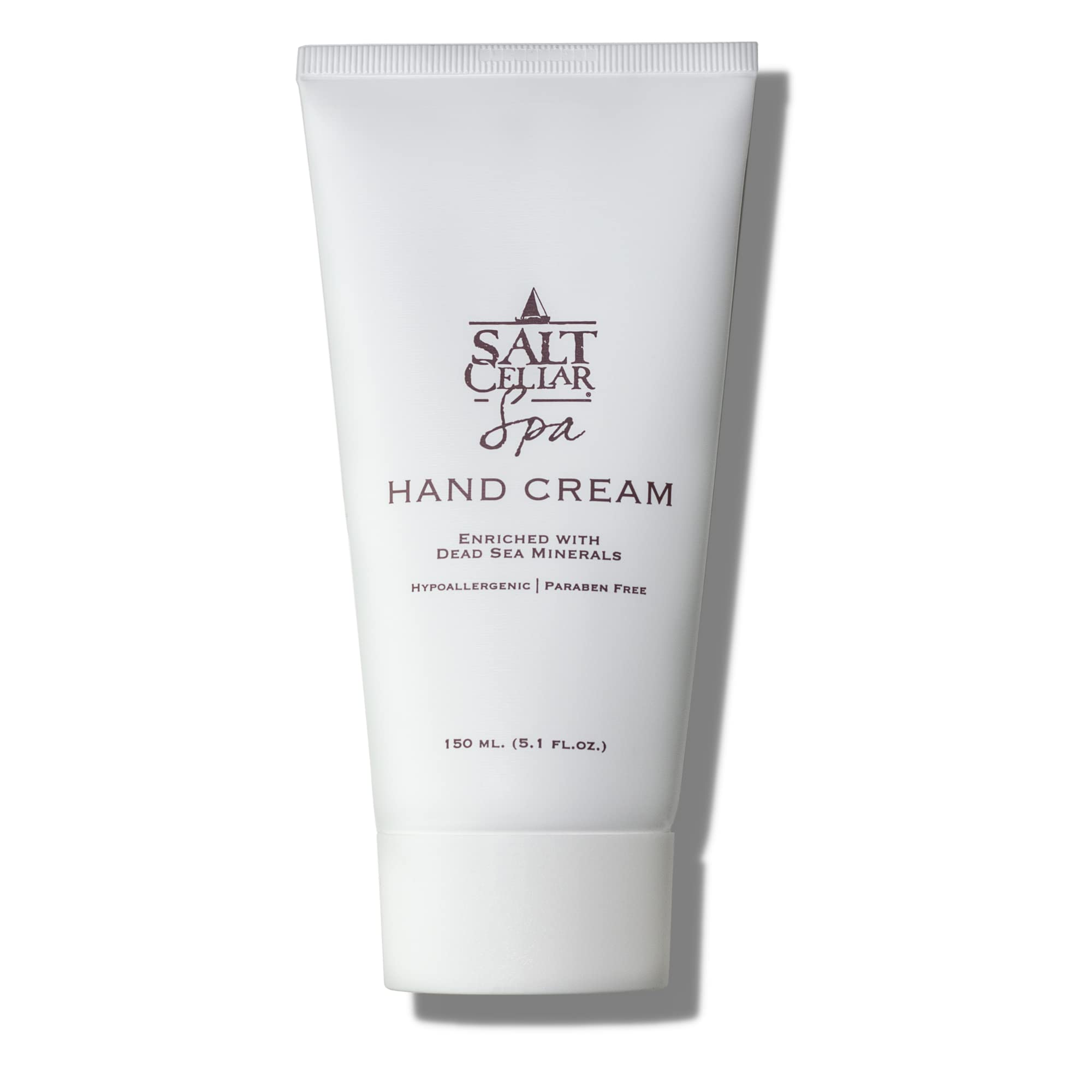 Salt Cellar Dead Sea Mineral Hand Cream tube delivering fast-absorbing hydration for dry hands
