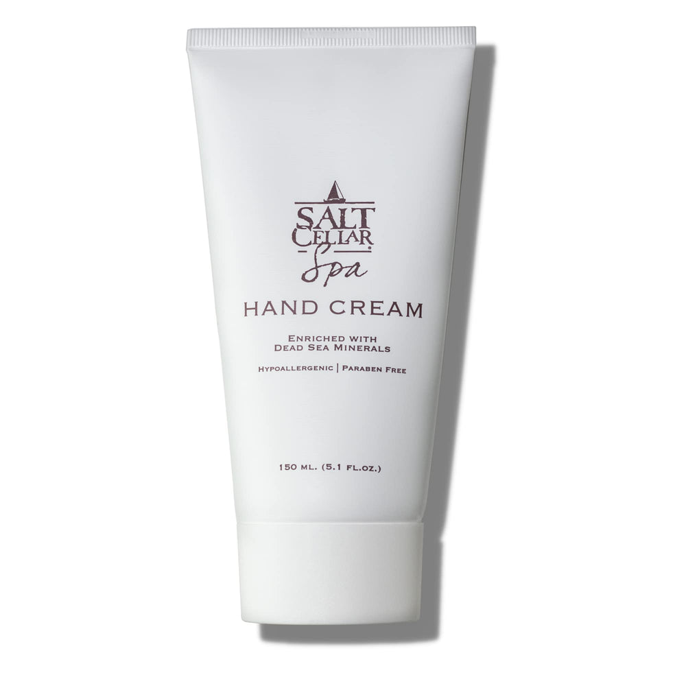 Salt Cellar Dead Sea Mineral Hand Cream tube delivering fast-absorbing hydration for dry hands