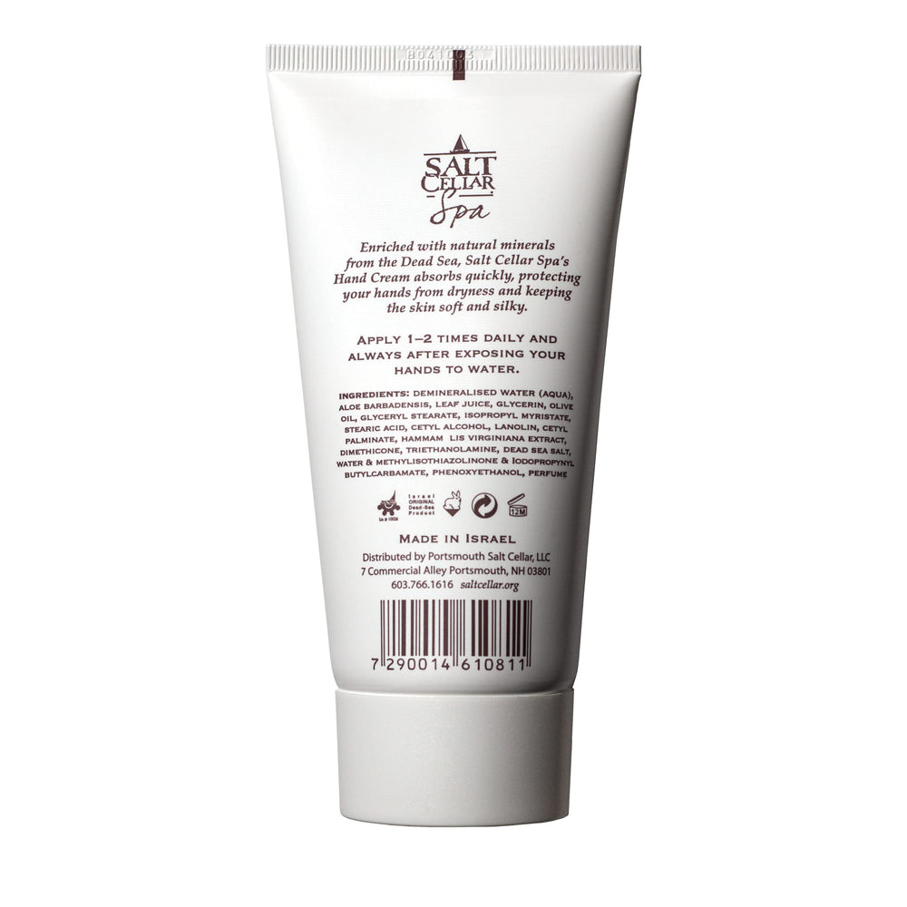 Salt Cellar hand cream pump showing non-greasy, quick-absorbing application
