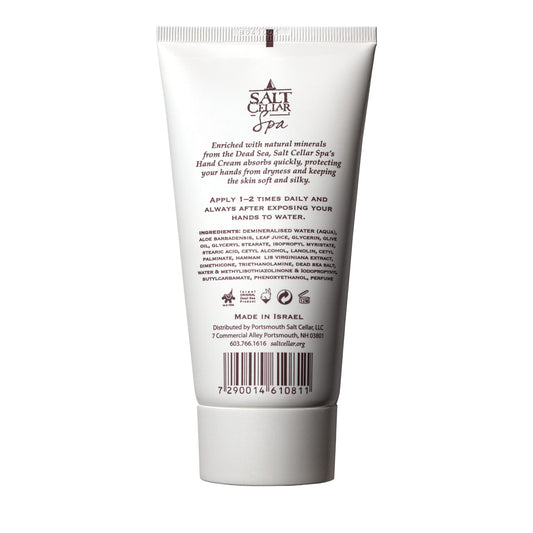 Salt Cellar hand cream pump showing non-greasy, quick-absorbing application