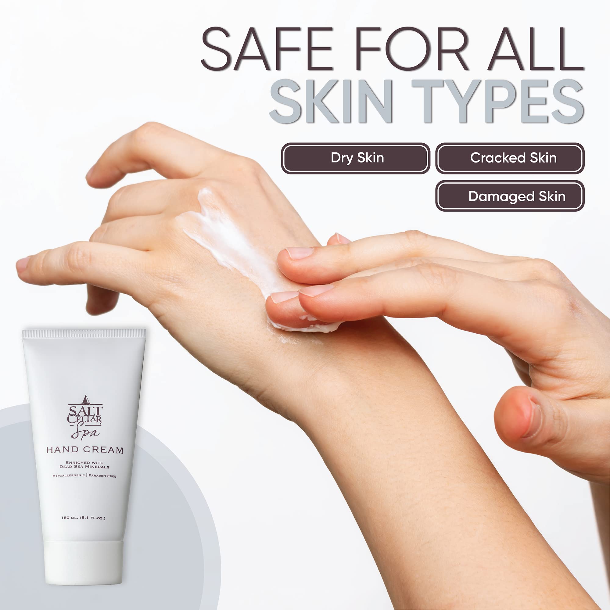 Salt Cellar premium spa branding on hand cream packaging