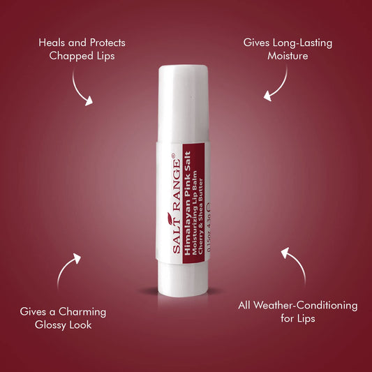 Salt Range lip balm cap showing natural, non-greasy formula