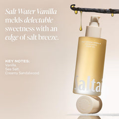Saltair 4oz pump bottle on bathroom shelf