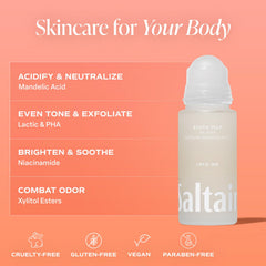 Saltair AHA blend highlights Mandelic and Lactic acids for smoother skin.