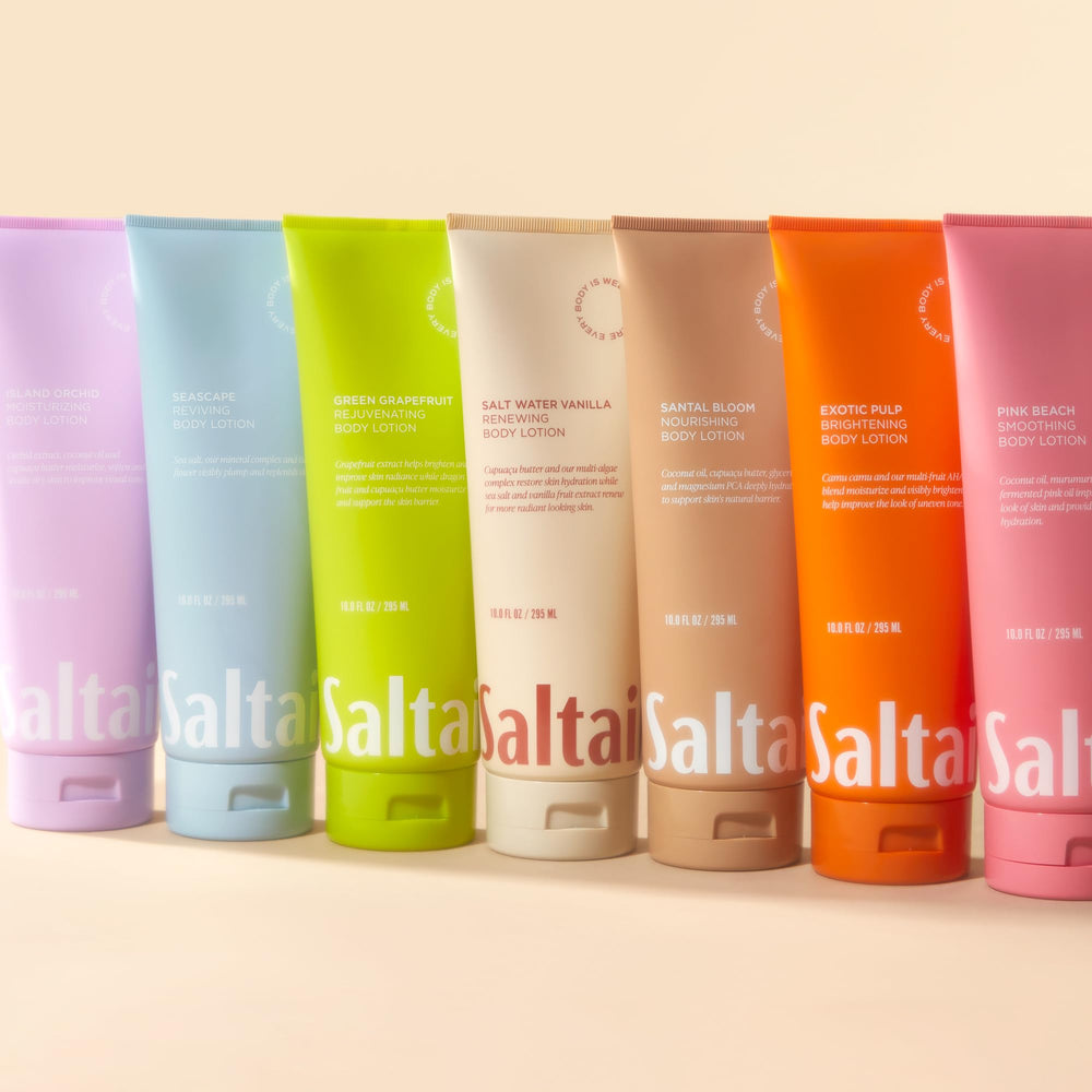 Saltair Body Lotion absorbs quickly with a non-greasy finish.