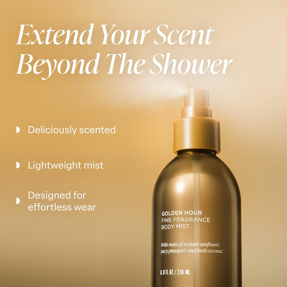 Saltair Body Mist spray mist close-up showing quick-dry application.