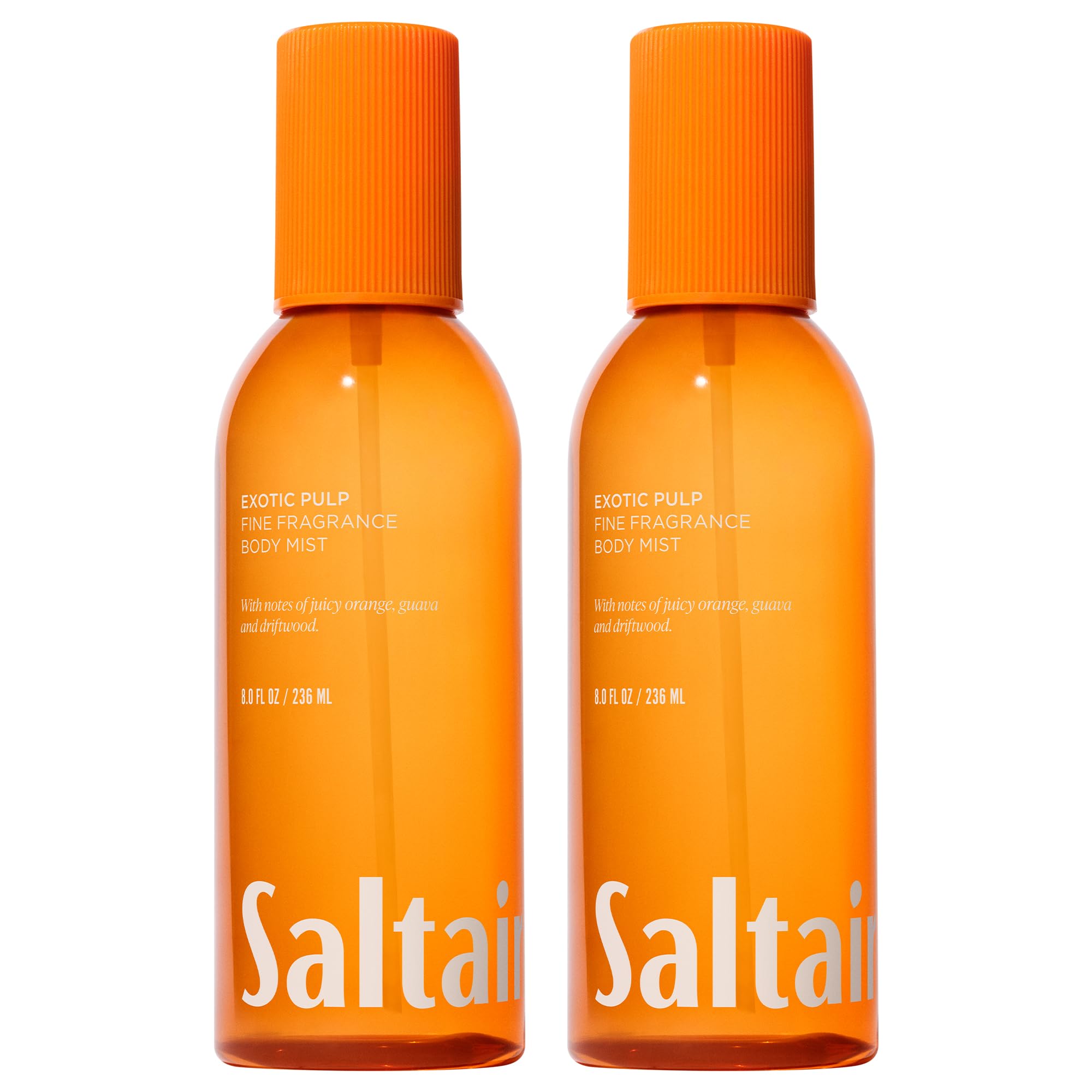Saltair Exotic Pulp Body Mist bottle highlights tropical notes for daily refreshment.