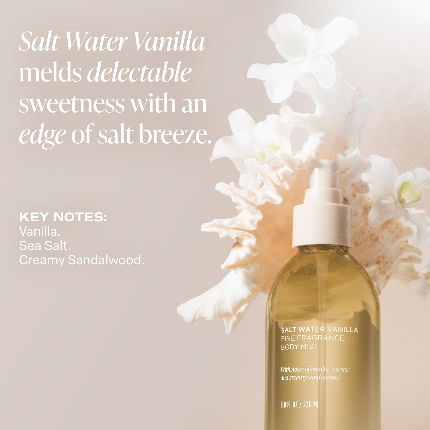 Saltair Body Mist being misted on forearm for instant refreshment.