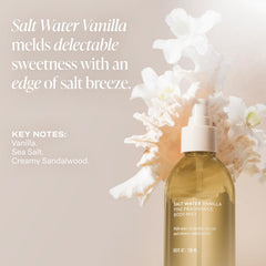 Saltair Body Mist being misted on forearm for instant refreshment.