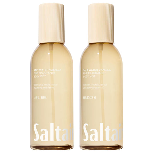 Saltair Body Mist Salt Water Vanilla two-pack bottles for long-lasting aroma.
