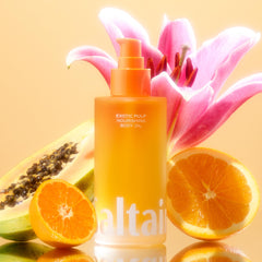 Saltair Exotic Pulp Body Oil fits post-shower routine for lasting softness.