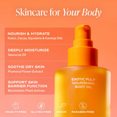 Saltair Exotic Pulp Body Oil shows a lightweight, non-greasy texture.