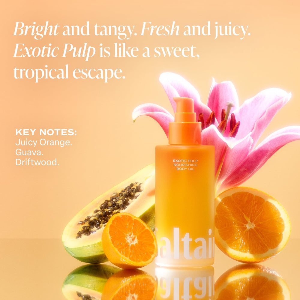 Saltair Exotic Pulp Body Oil blends kukui, moringa, and squalane for nourishment.