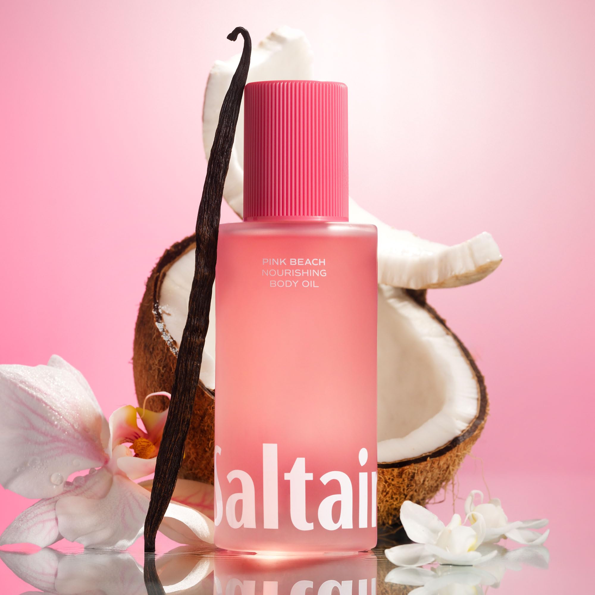 Saltair Body Oil pours smoothly onto damp skin for quick absorption.