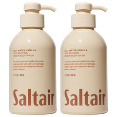 Saltair Salt Water Vanilla bottle front showing rich foam and hydrating cleanse