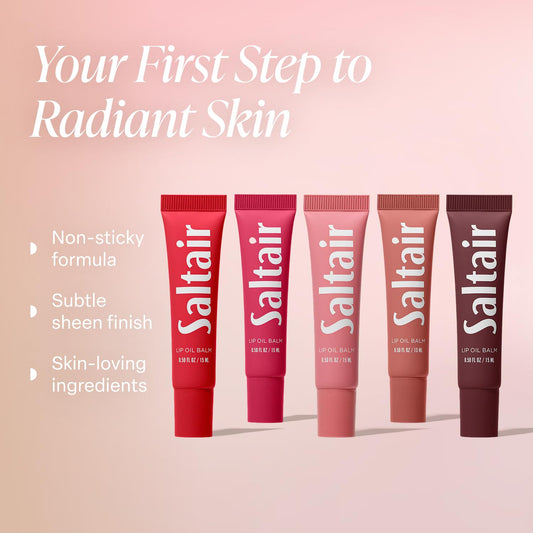 Saltair Hydrating Lip Oil Balm clear swatch delivers instant moisture and high-gloss shine.