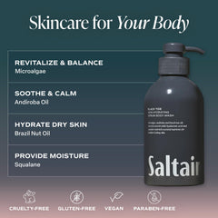 Saltair Monoi Oil application close-up highlighting deep hydration.