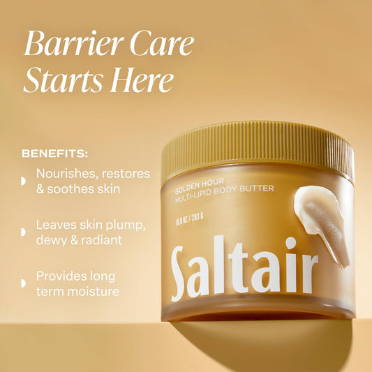 Cream texture close-up of Saltair Multi-Lipid Butter showing fast absorption