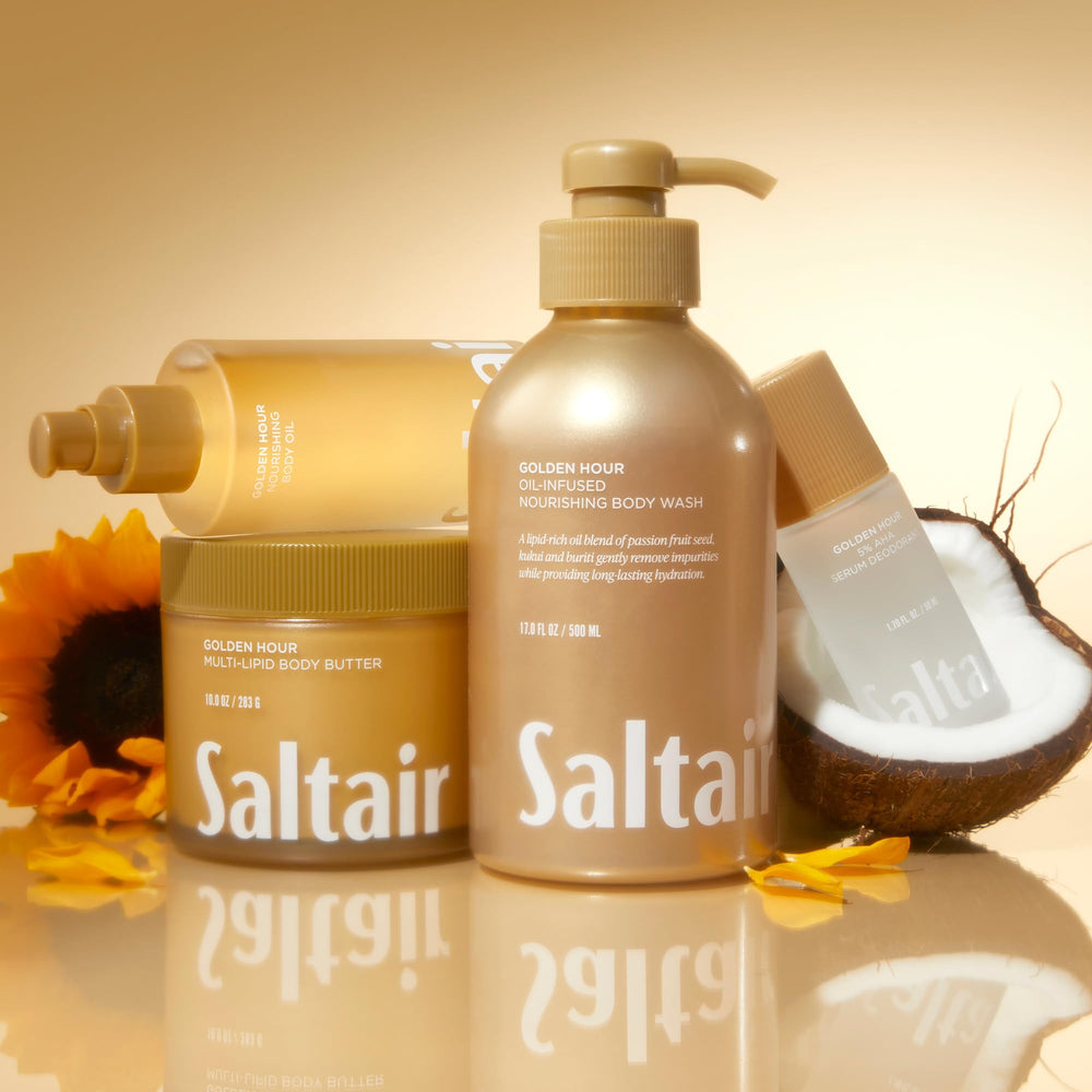Saltair Multi-Lipid Butter being spread on skin for daily moisture