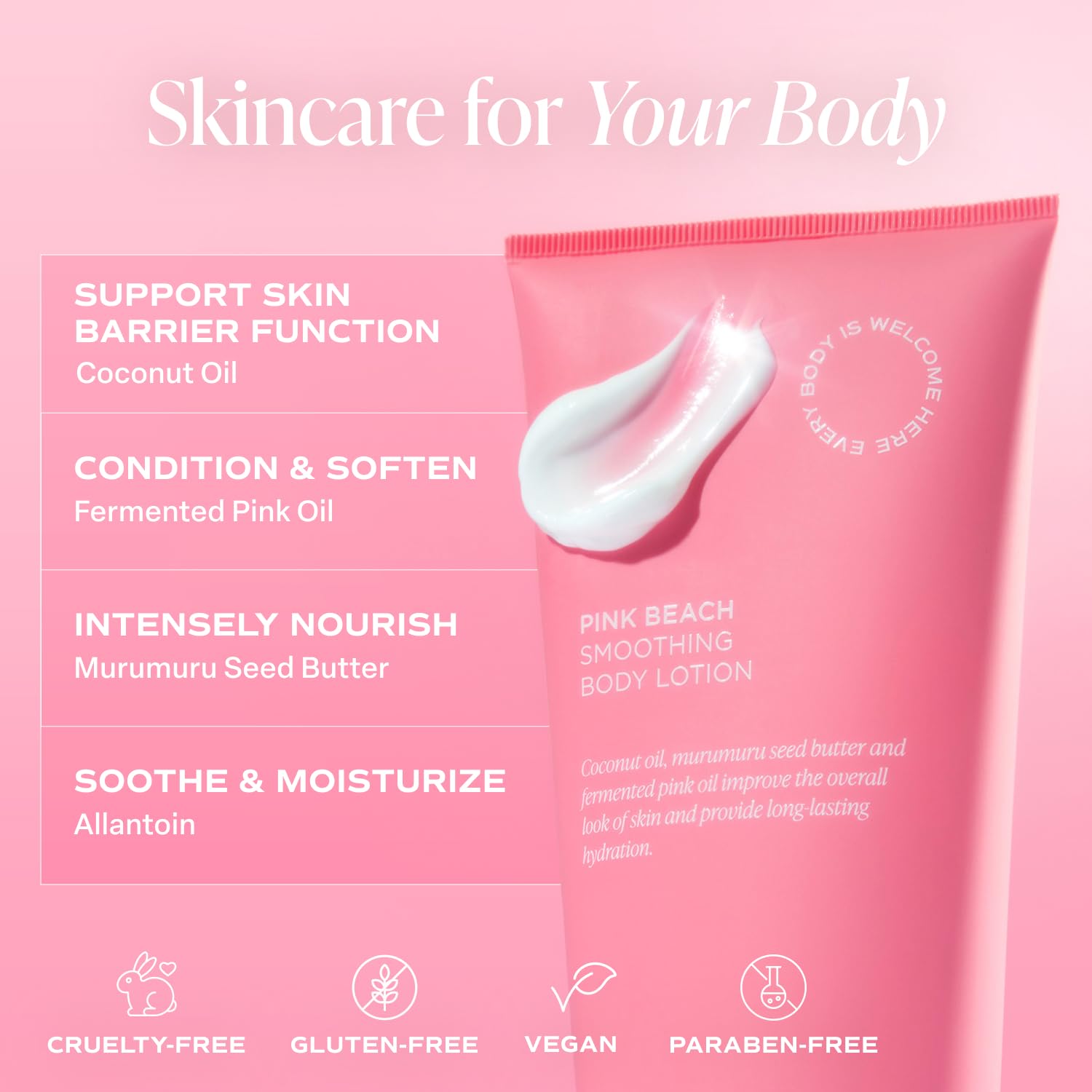 Saltair Pink Beach texture closeup demonstrates creamy hydration with quick absorption.