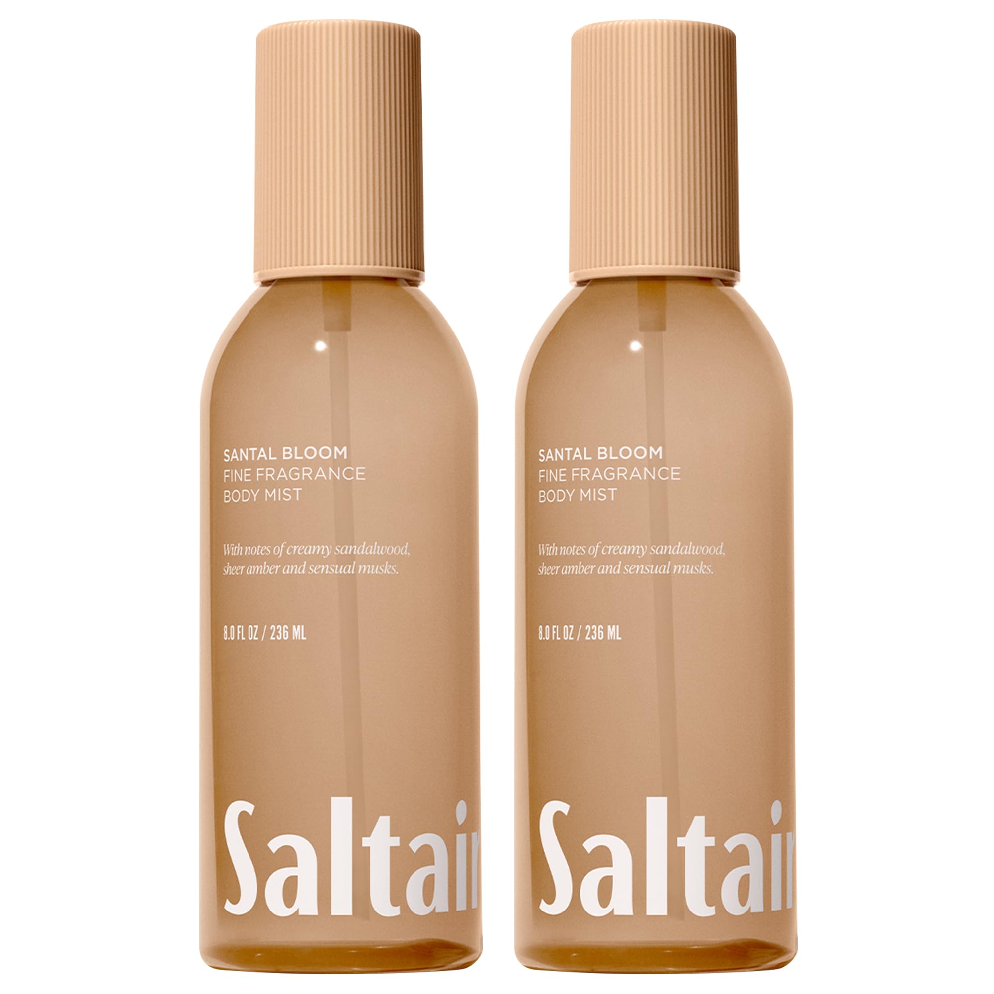 Saltair Santal Bloom two-pack bottles on white background, long-lasting fragrance option for daily wear.