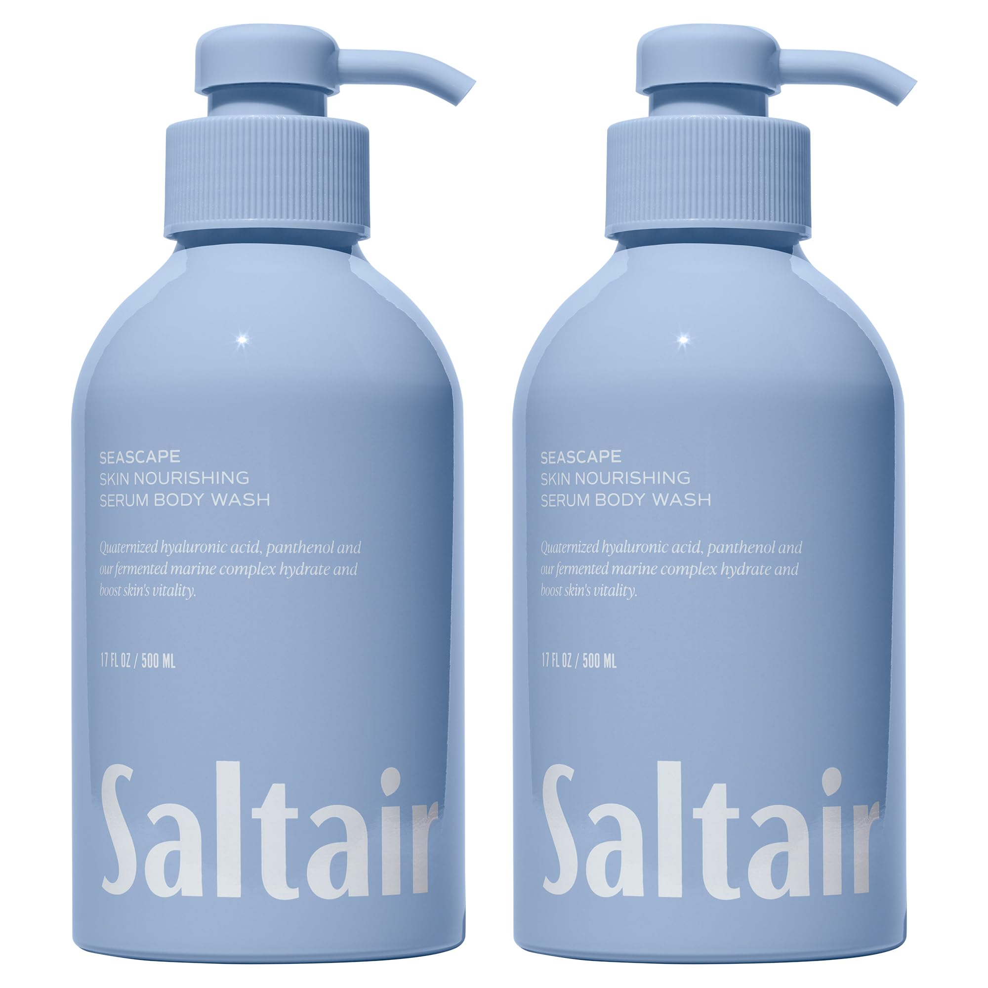 Saltair Seascape duo pump bottles for easy daily cleansing and hydration.