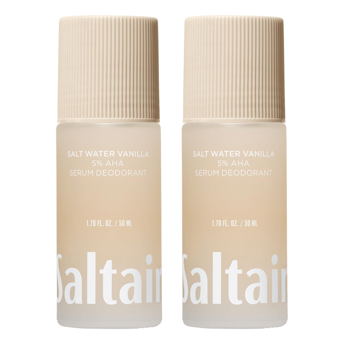 Saltair Serum Deodorant Salt Water Vanilla bottle showing long-lasting odor protection