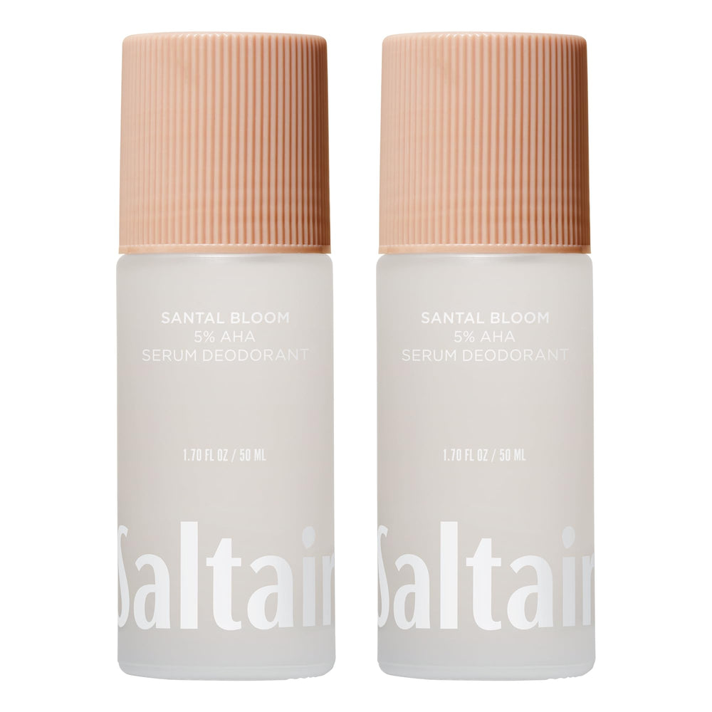 Saltair Serum Deodorant Santal Bloom 2-pack front view for daily freshness.