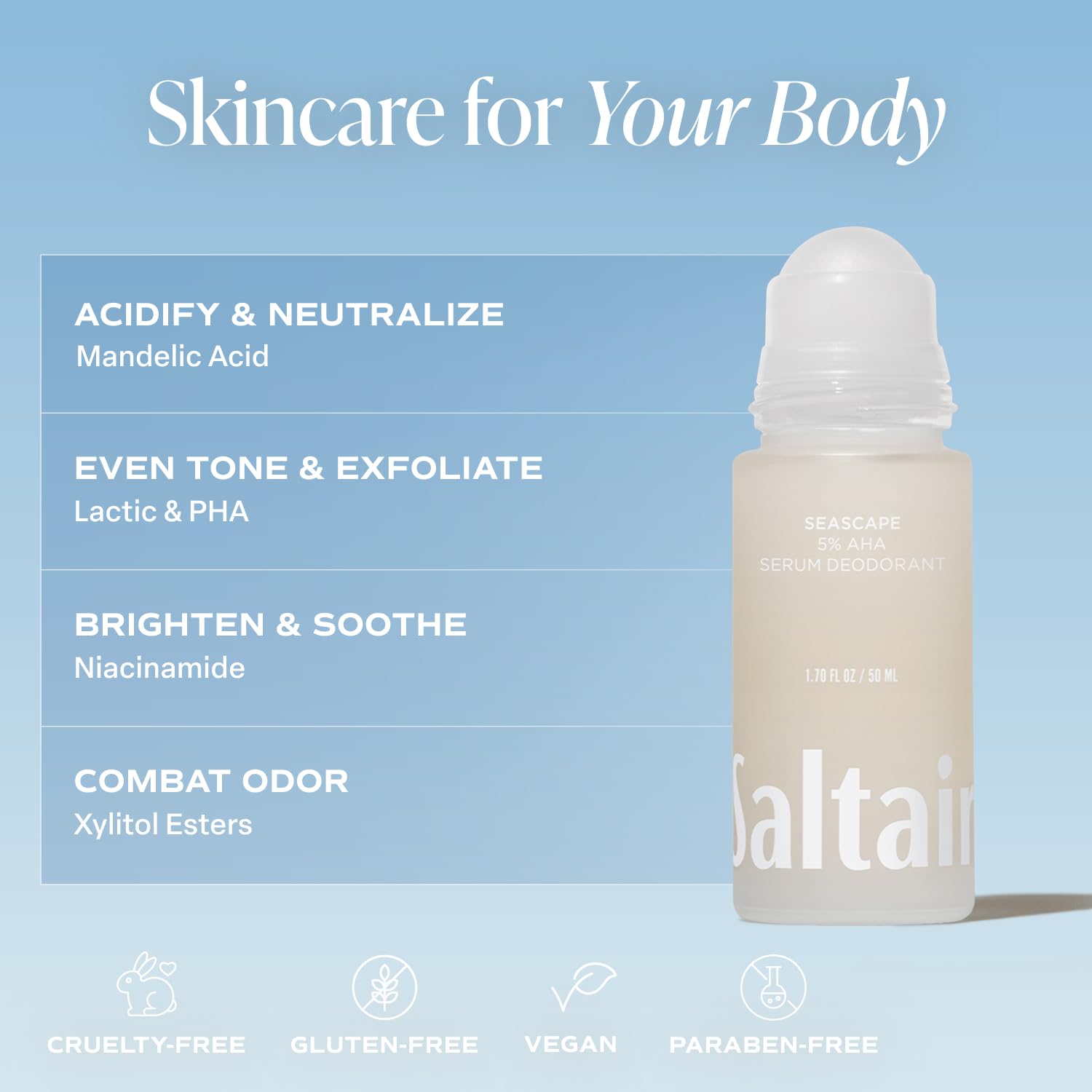 Saltair Serum Deodorant Seascape travel pack ready for on-the-go.