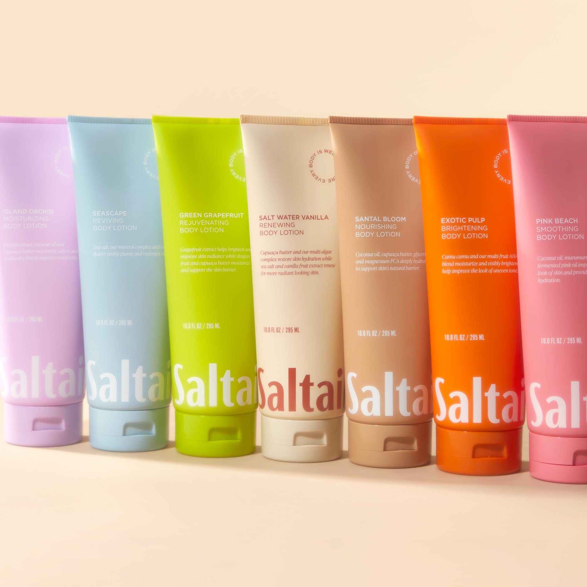 Saltair Tiare flower hydration focus image hints at locking in moisture.