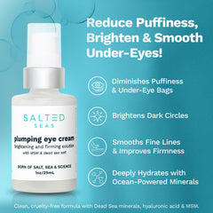 Salted Seas Plumping Eye Cream bathroom vanity ready for travel-friendly care