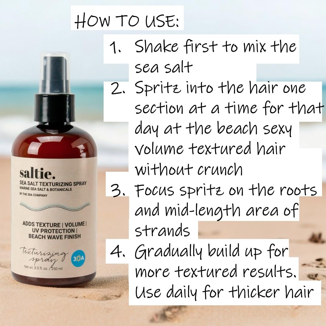 Saltie by 30A Sea Salt Texturizing Spray hands-on use demonstrates easy styling.