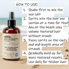 Saltie by 30A Sea Salt Texturizing Spray hands-on use demonstrates easy styling.