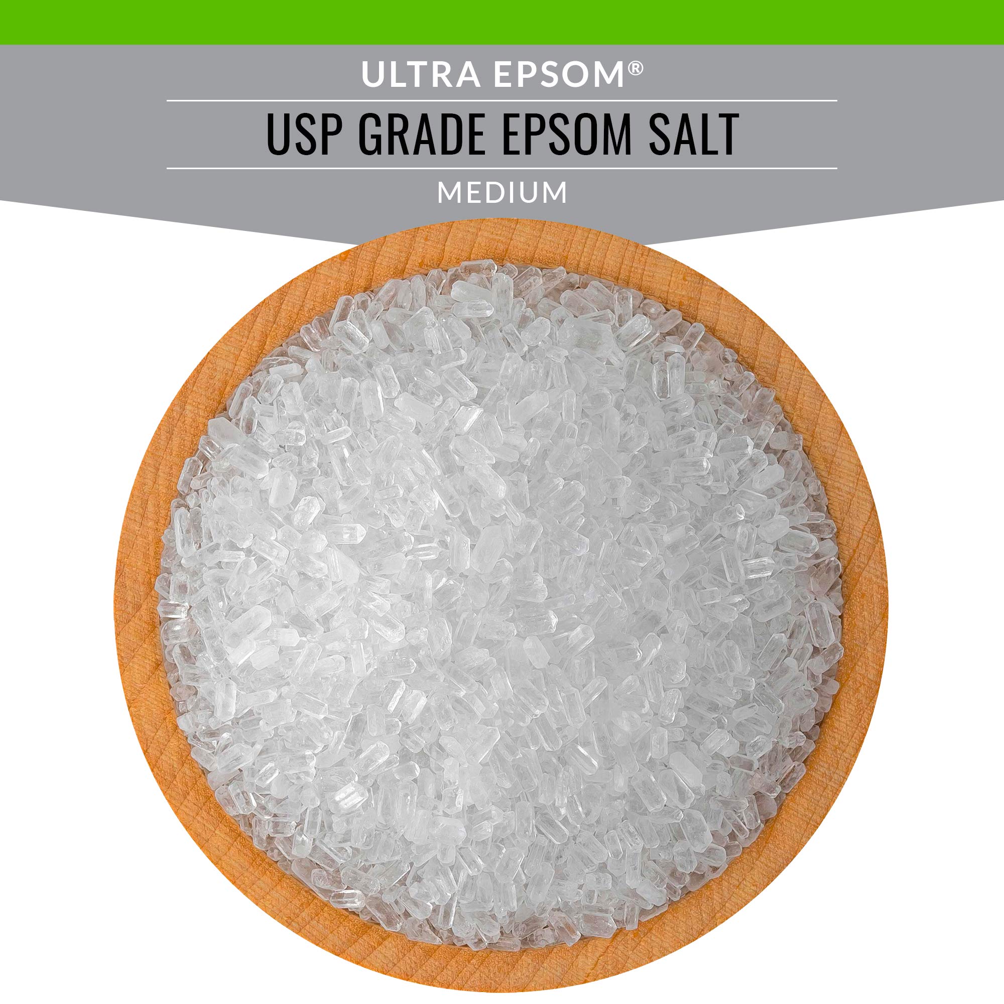 SaltWorks Ultra Epsom medium grain bath salt bath scene for calm evenings.