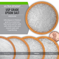 SaltWorks Ultra Epsom medium grain bath salt garden use for healthier plants.