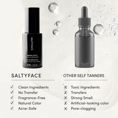 SALTYFACE Tanning Water on the chest for natural tone