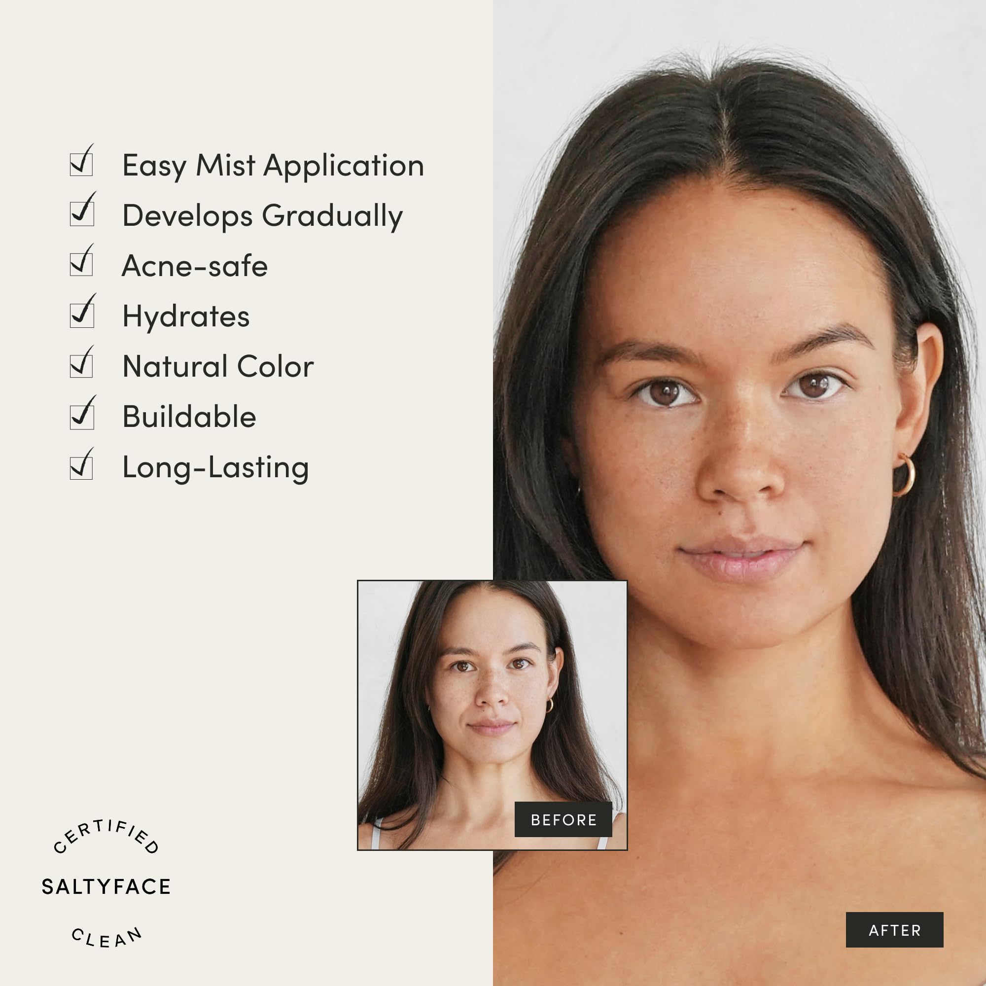 SALTYFACE Tanning Water near the ears for even coverage
