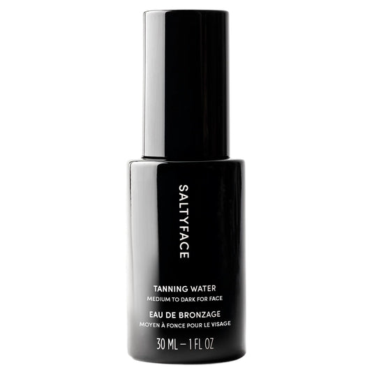 SALTYFACE Tanning Water on the face for an even, sun-free glow
