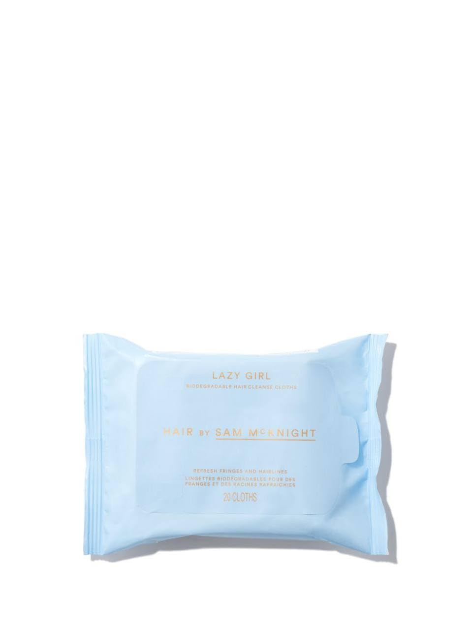 SAM MCKNIGHT Lazy Girl Biodegradable Hair Cleanse Cloths for quick refresh of hair between washes