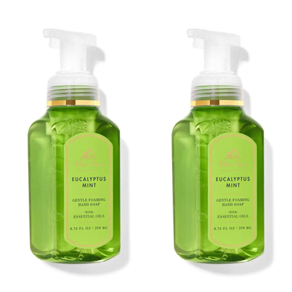 Sameriver Eucalyptus Mint hand soap bottles delivering rich foam for soft, refreshed hands.