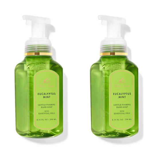 Sameriver Eucalyptus Mint hand soap bottles delivering rich foam for soft, refreshed hands.