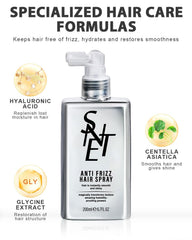 Samnyte cedar-oil formula spray bottle nourishes hair with non-greasy smoothing.