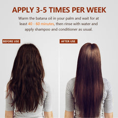 Samnyte Batana Oil on hair after treatment appears shiny and voluminous.
