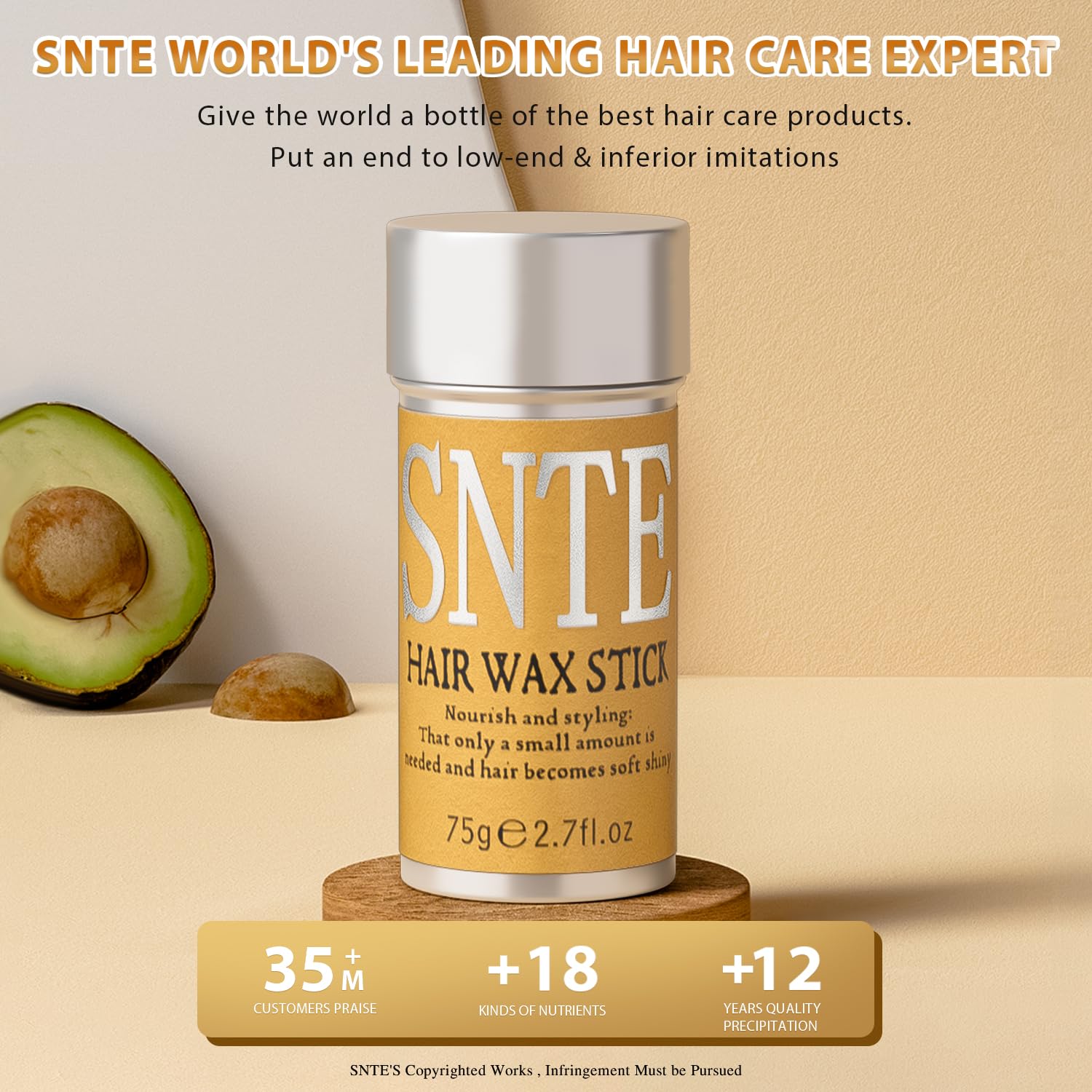 Samnyte Hair Wax Stick vegan and cruelty-free for gentle styling