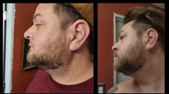 Samson's Apothecary application moment showing gentle scalp massage.